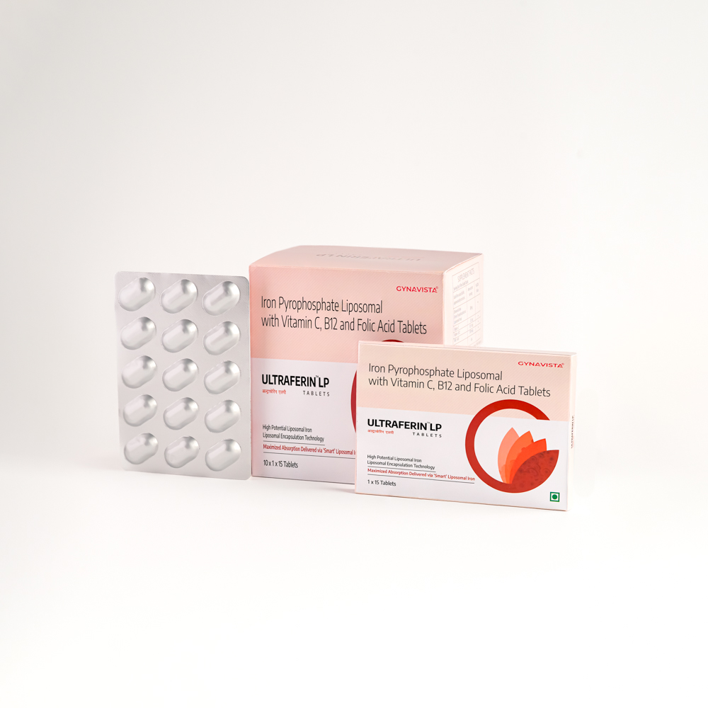 Elemental Iron (Ferric Pyrophosphate as Liposomal iron) 30mg+Vitamin C 35mg+Vitamin B12 0.5mcg+Folic Acid 10mg