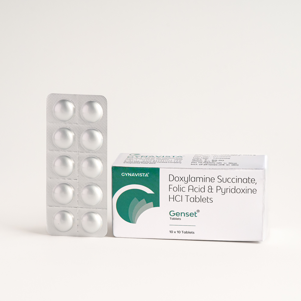 Doxylamine Succinate 10mg + Pyridoxine HCI. 10mg + Folic Acid 2.5mg